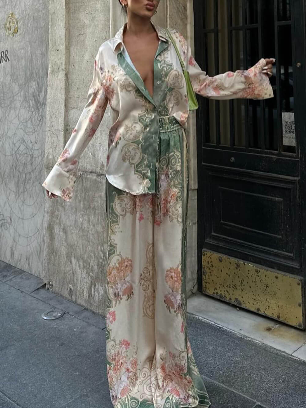 Baroque Floral Satin Shirt