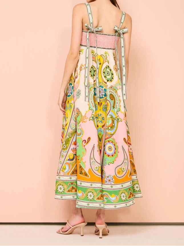 Paisley Print Bohemian Maxi Dress
