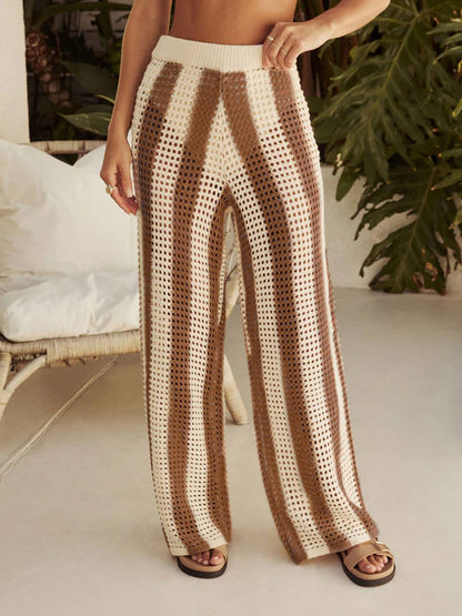 Open-Knit Wide-Leg Pants