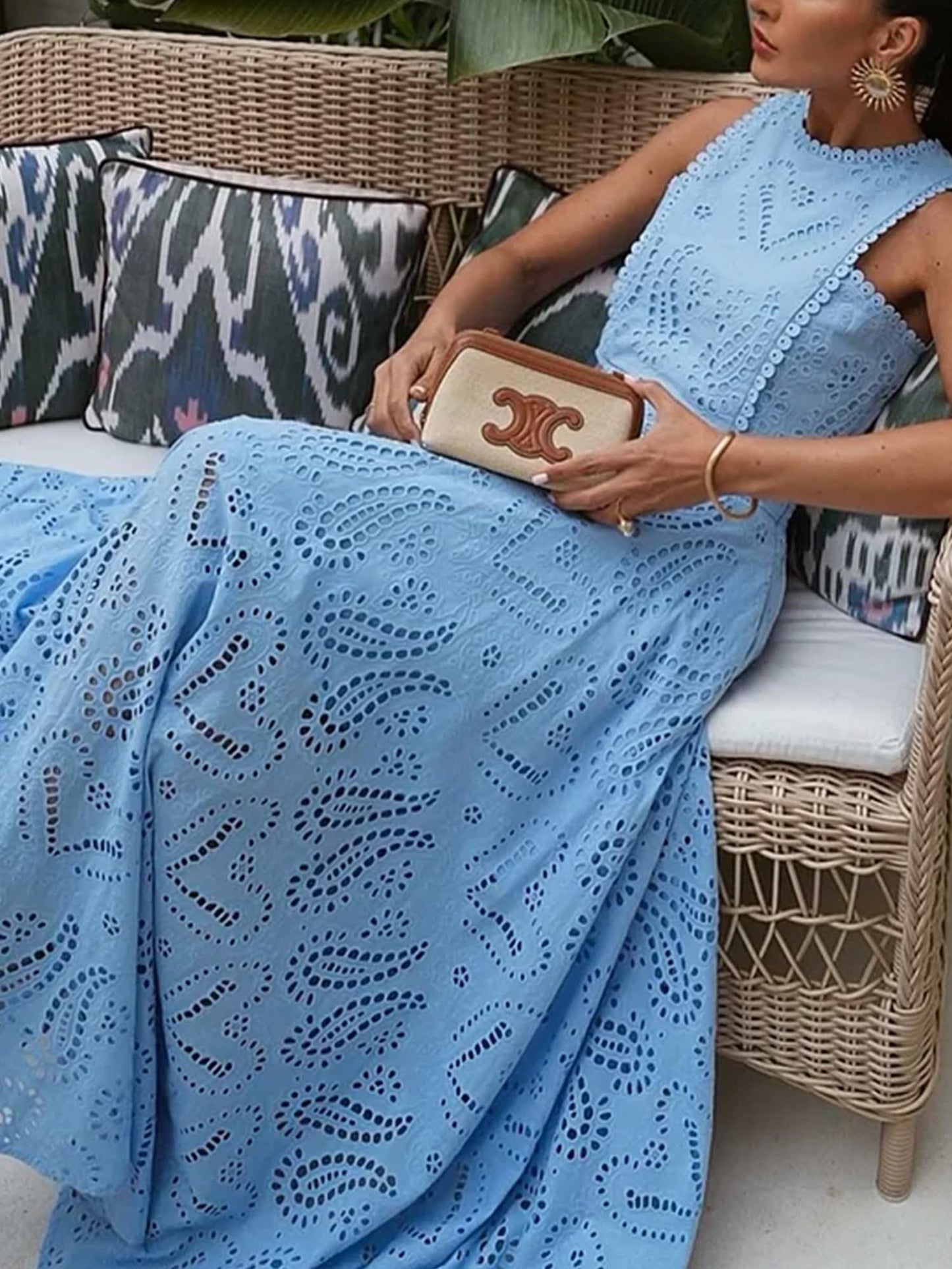 Embroidered Eyelet Crop Top