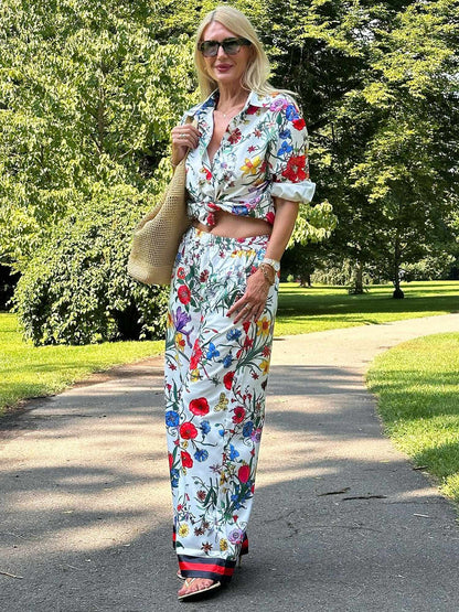 Botanical Bliss Wide-Leg Pants