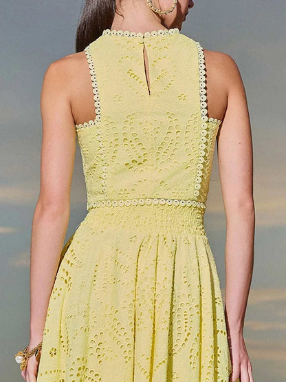 Embroidered Eyelet Crop Top