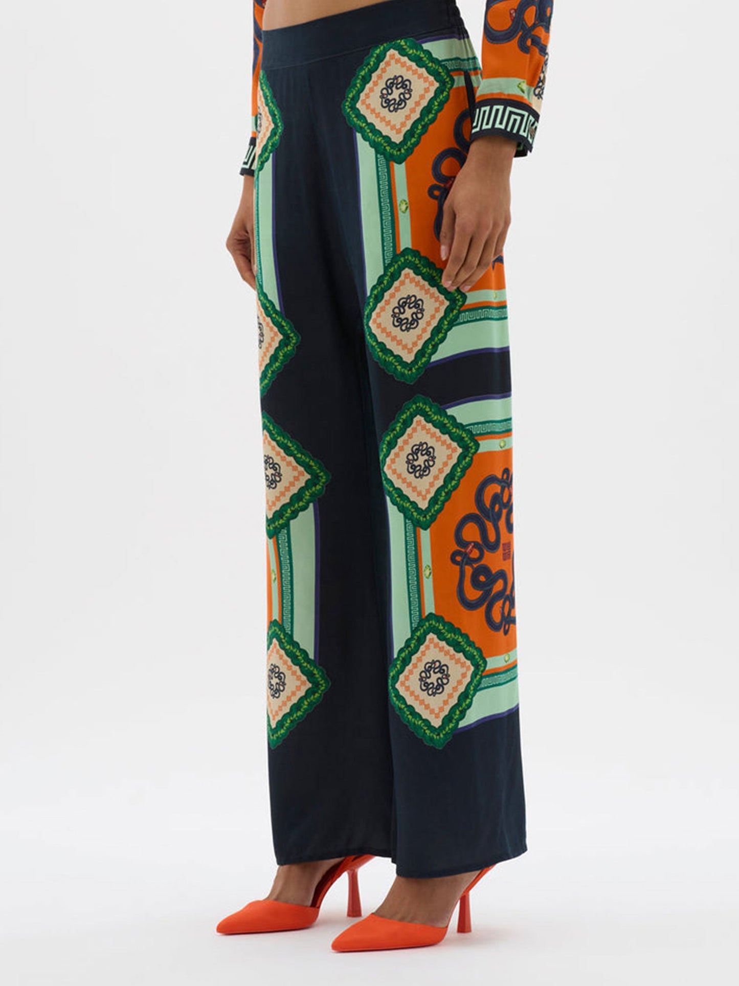 Vibrant Mosaic Wide-Leg Pants