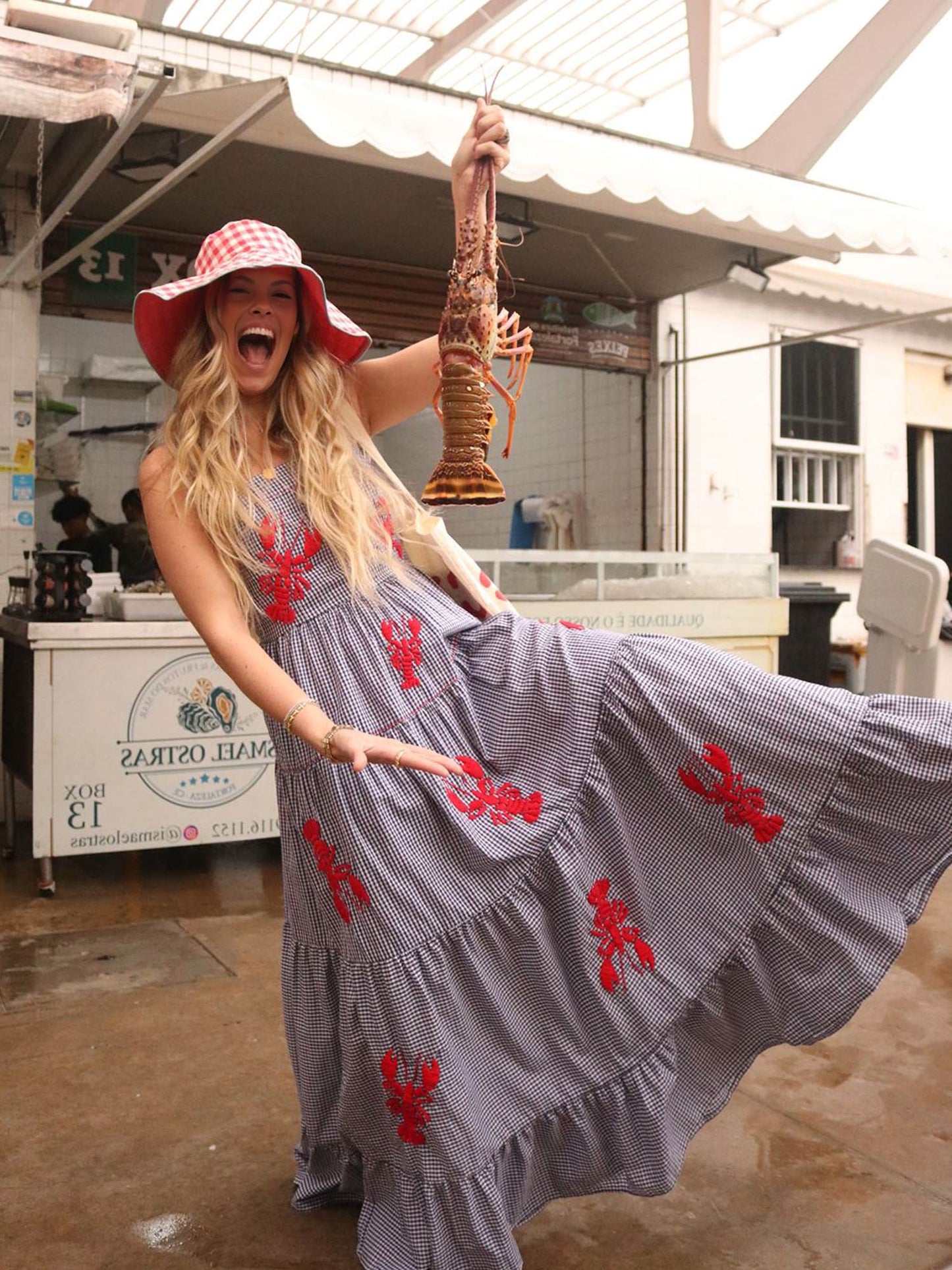 Floral Gingham Maxi Dress