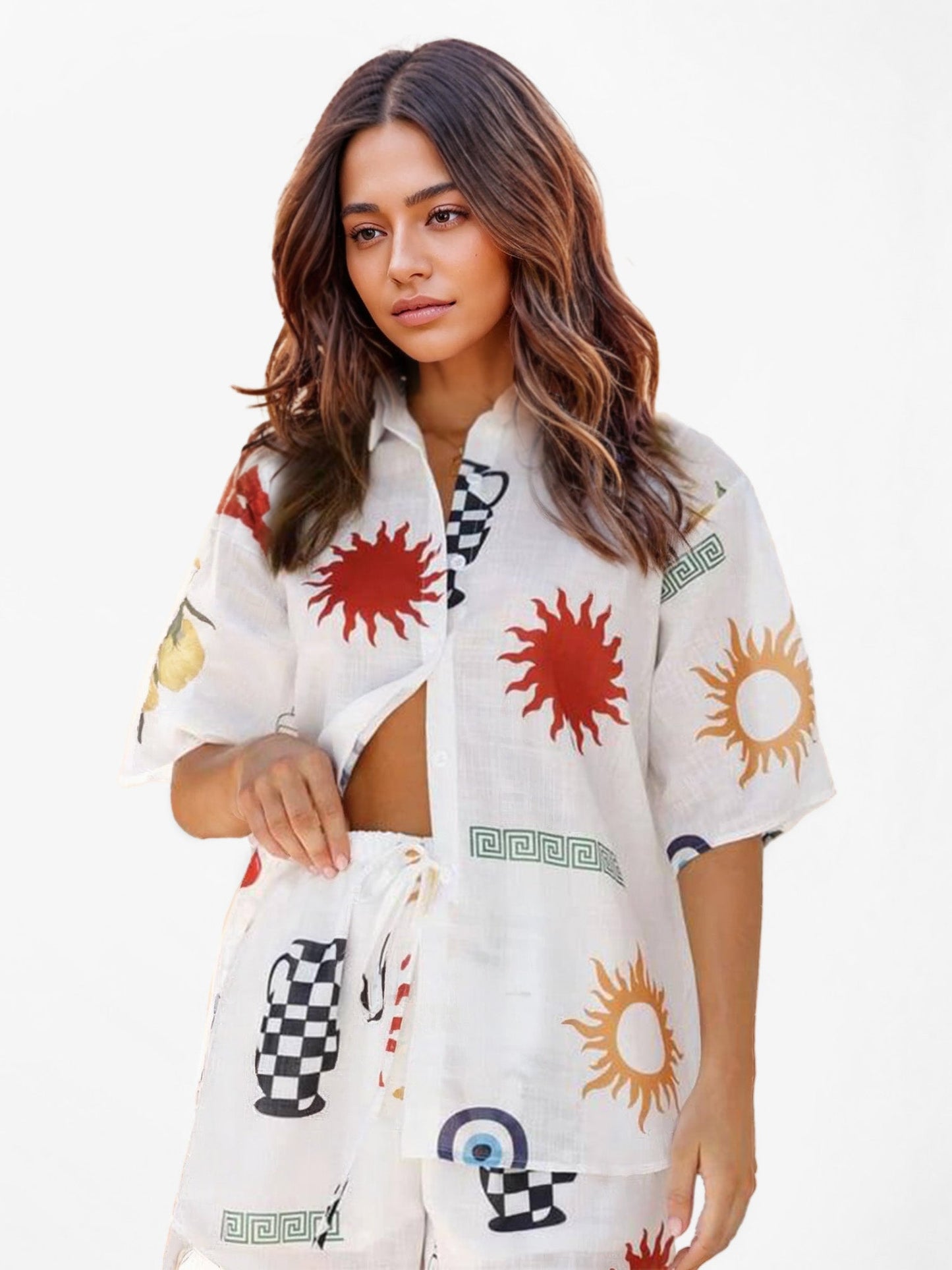 Geometric Print Two-Piece Set