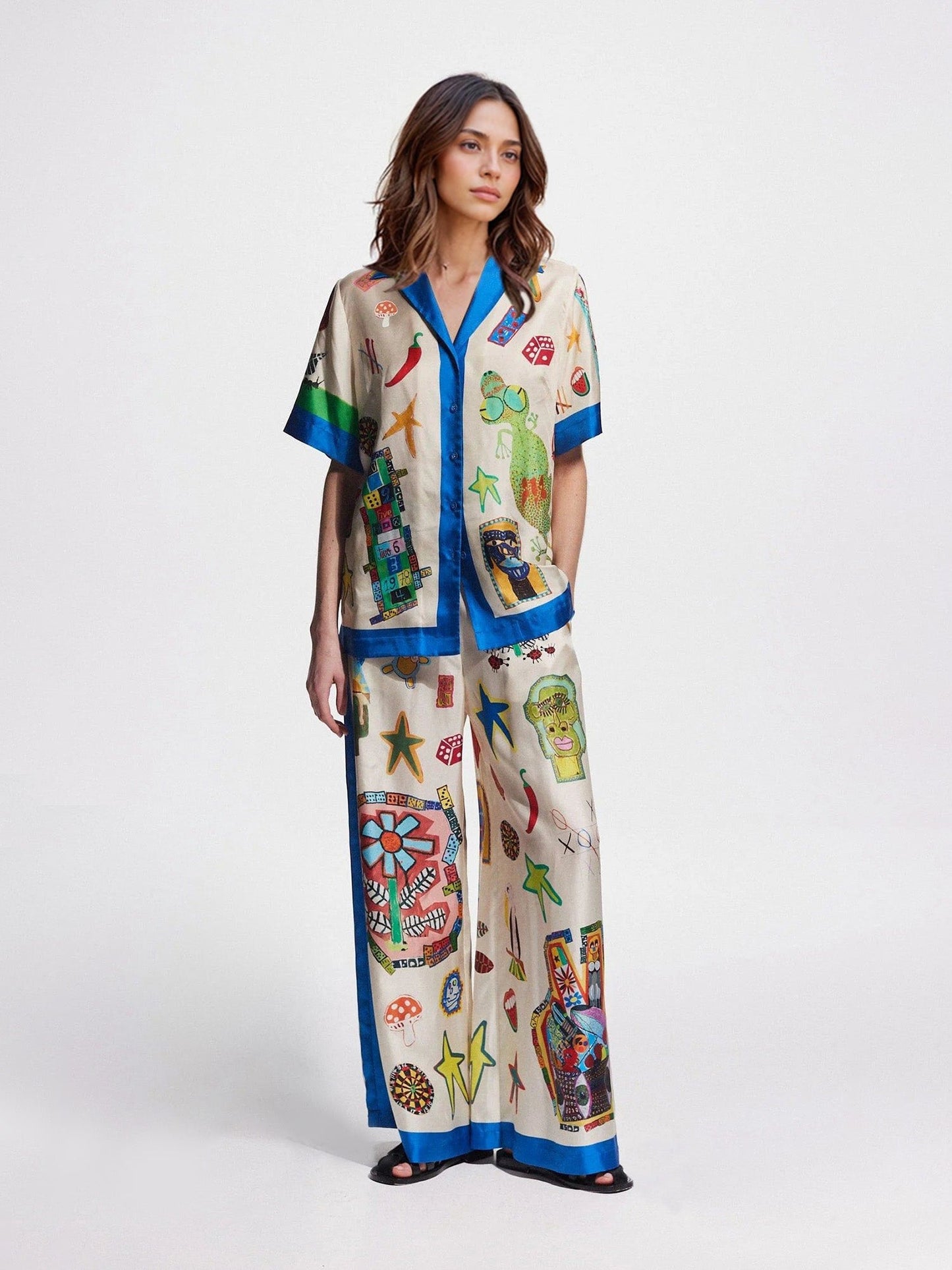 Custom Printed Color Block Pants