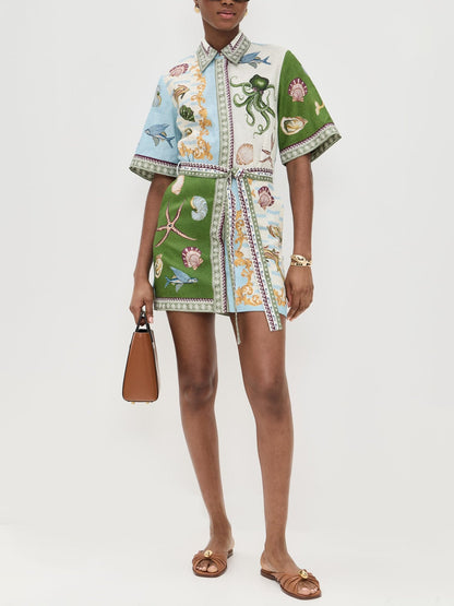 Ocean Odyssey Breezy Shirt Mini Dress
