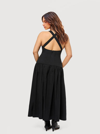 Deep-V Maxi Dress