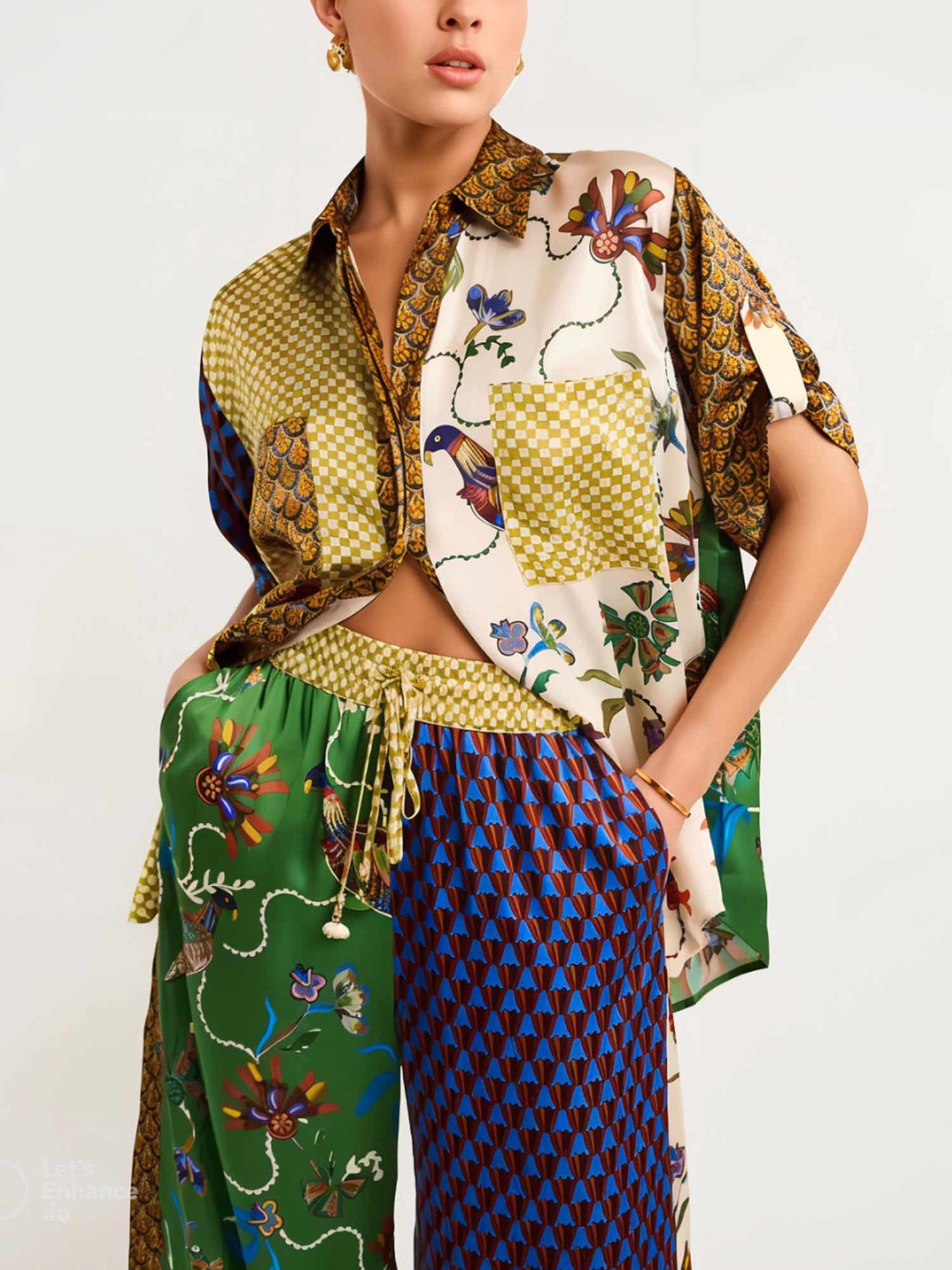 Birdsong Contrast Print Shirt