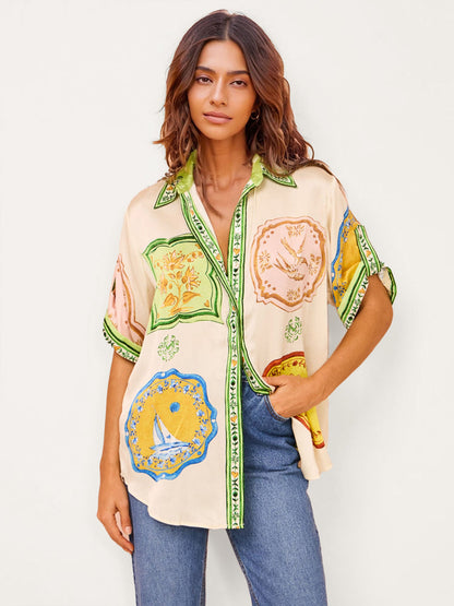 Vintage Tapestry Print Two-Piece Set