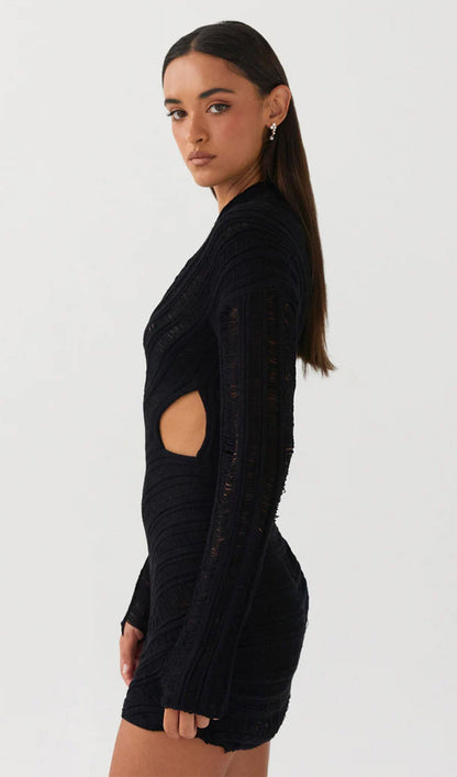 Hollow Out  Mini Dress