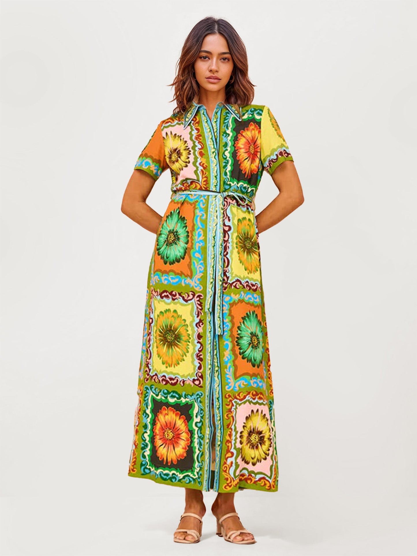 Maxi Dress with Vibrant Floral Print