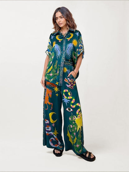 Mystic Night Celestial Print Shirt