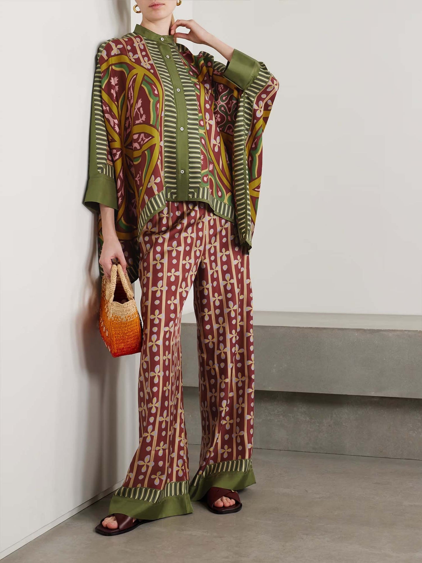 Bohemian Graphic Wide-Leg Pants