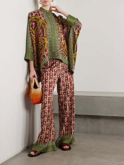 Bohemian Graphic Wide-Leg Pants