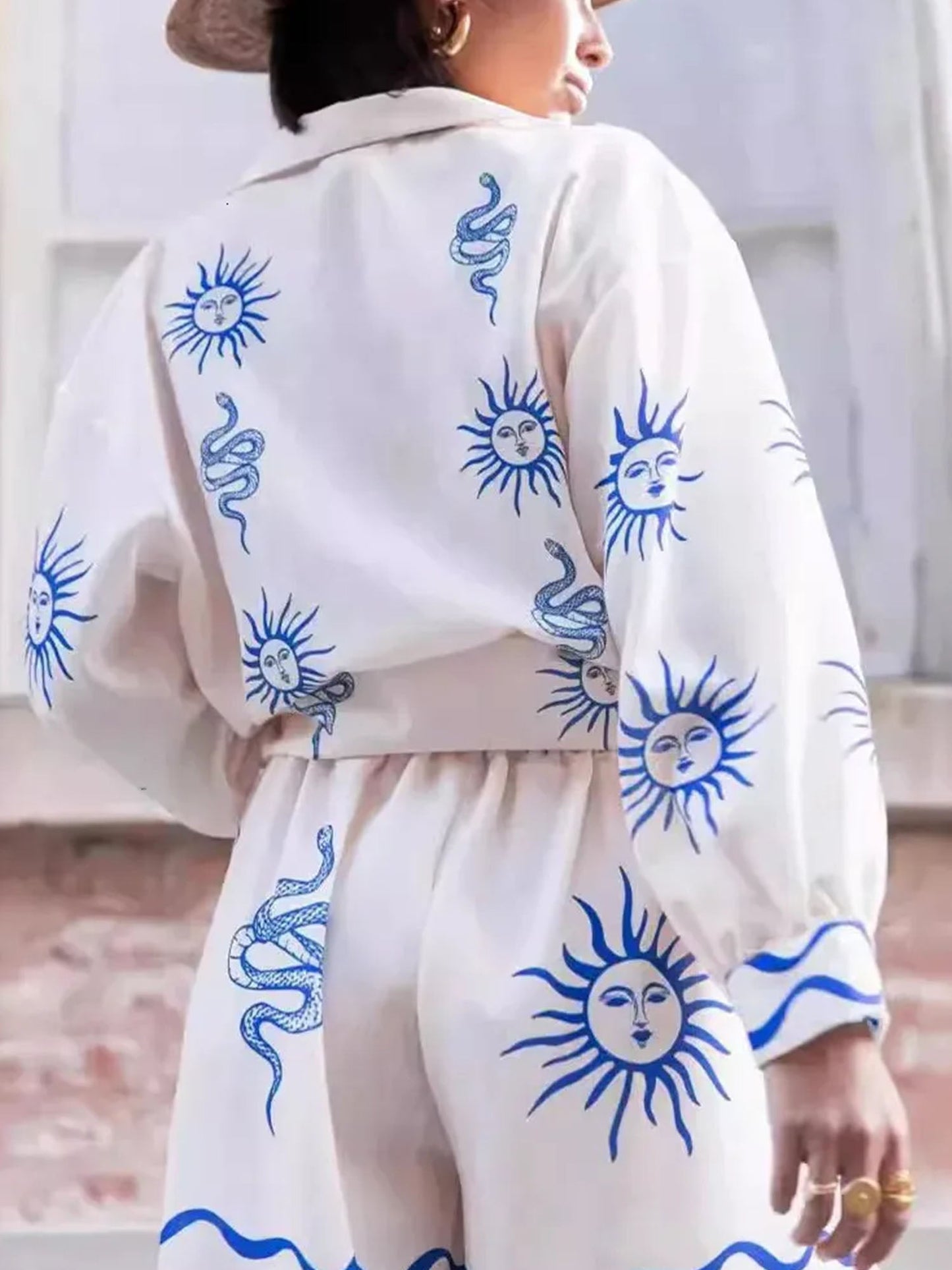 Celestial Sun Oversized Shirt & Shorts Set