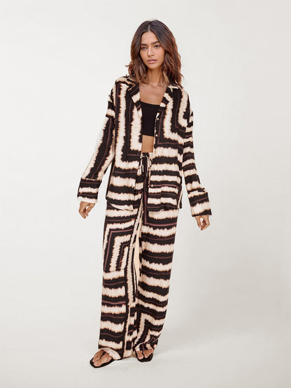 Boho Tie-Dye Button-Down Shirt