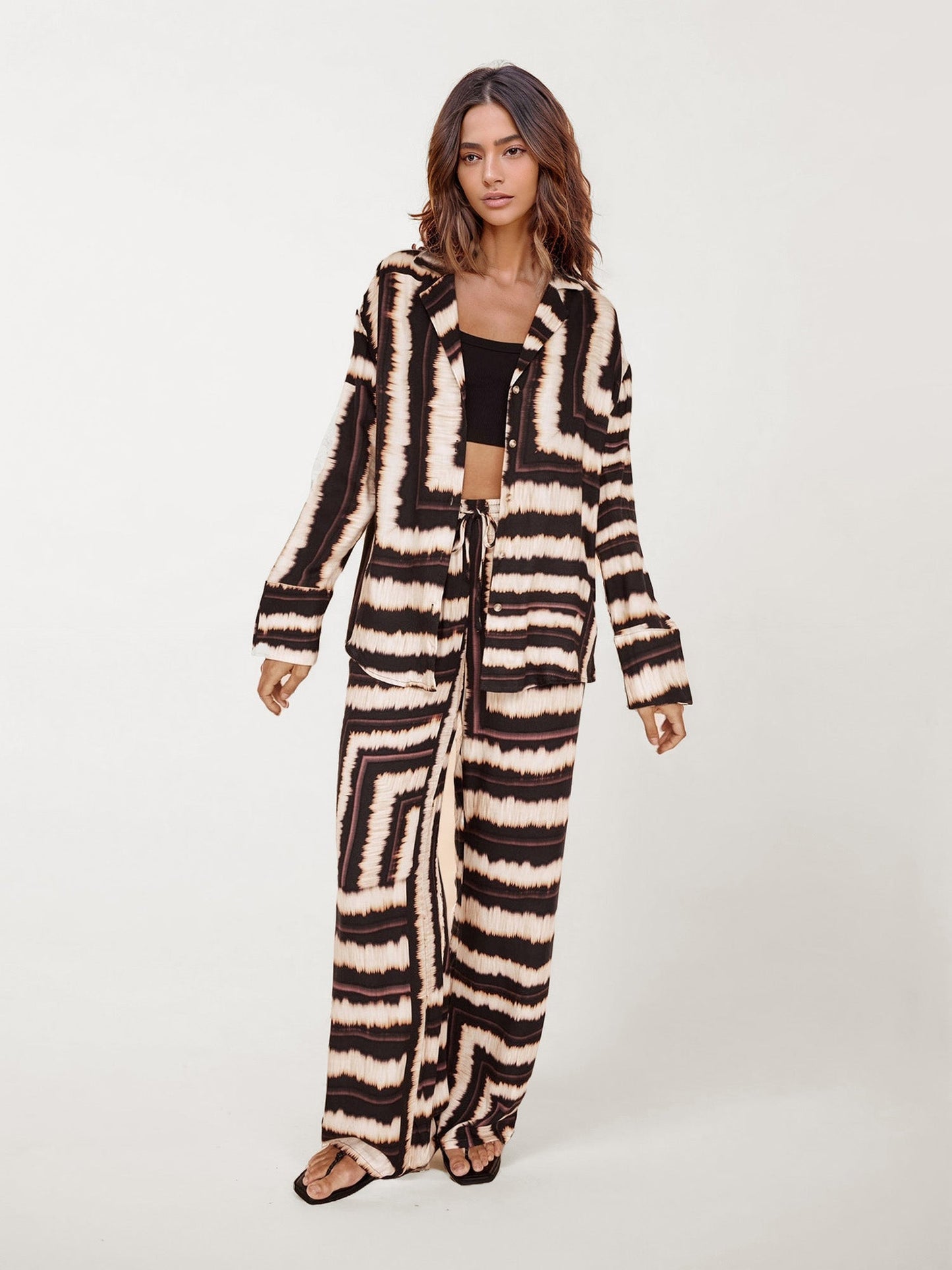 Boho Tie-Dye Wide-Leg Pants