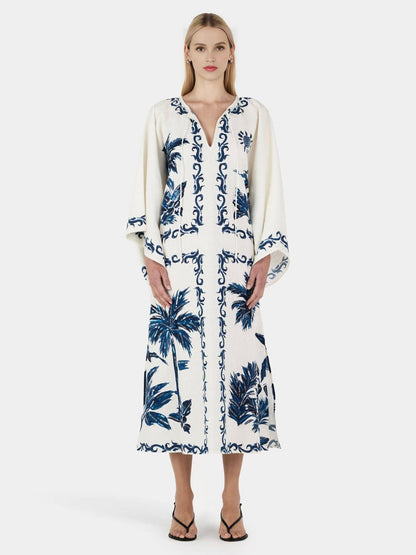 Boho-Inspired Maxi Dress with Print