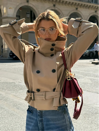 Talia Cropped Trench Coat