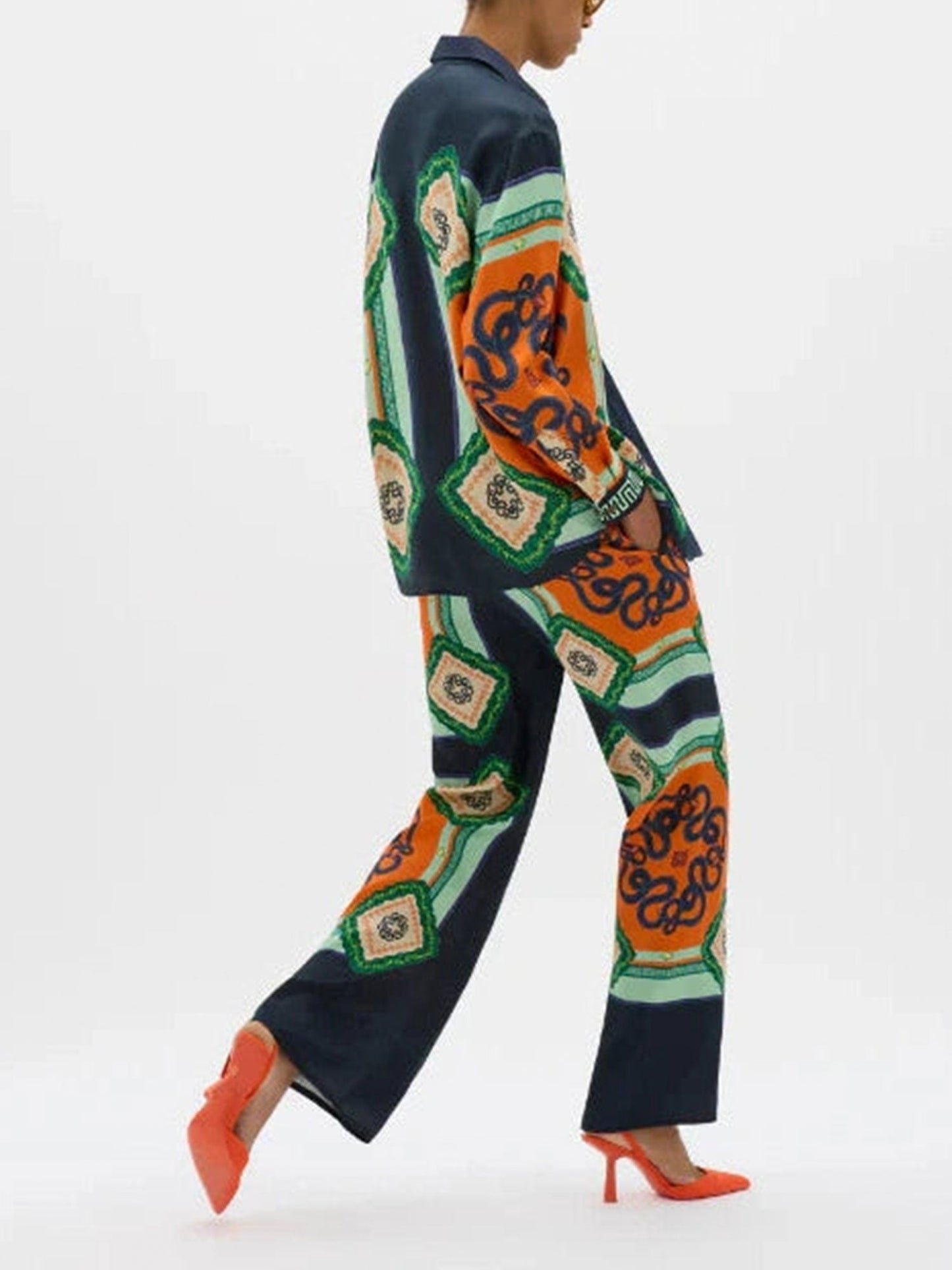 Vibrant Mosaic Wide-Leg Pants