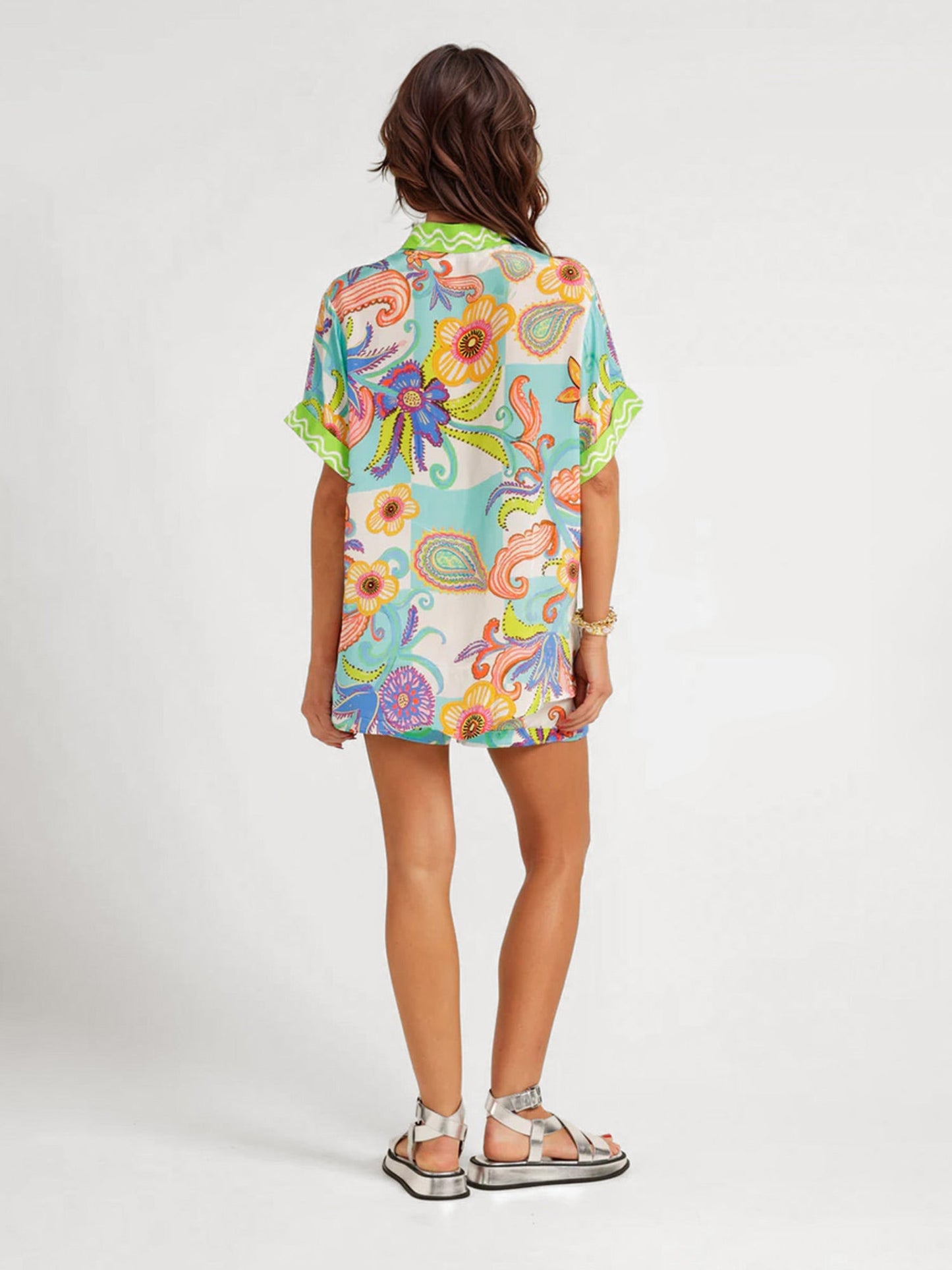 Colorful Paisley Print Two-Piece Set