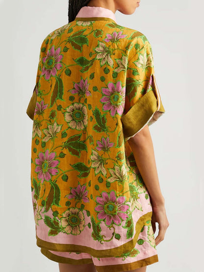 Tropical Botanical Shirt & Shorts Set