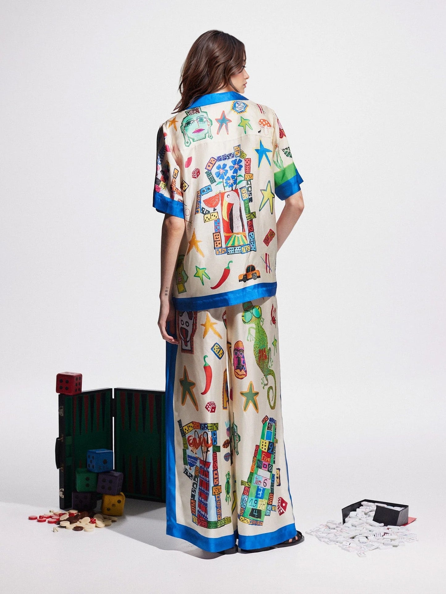 Custom Printed Color Block Pants