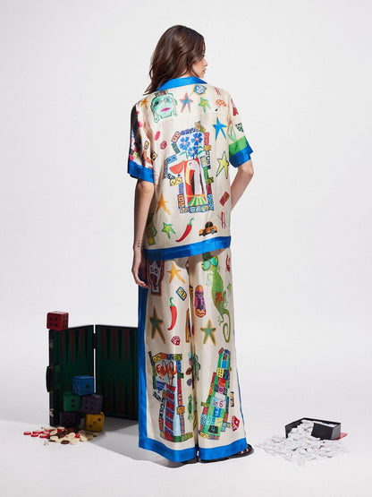 Custom Printed Color Block Pants