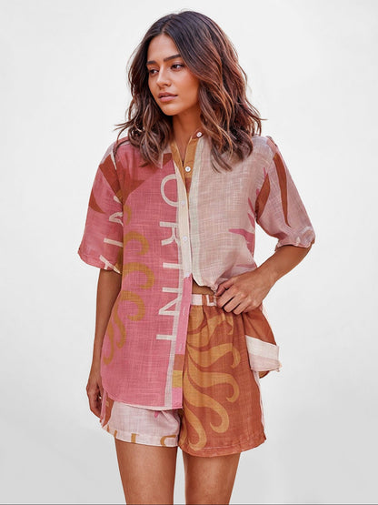 Abstract Print Relaxed Two-Piece Set
