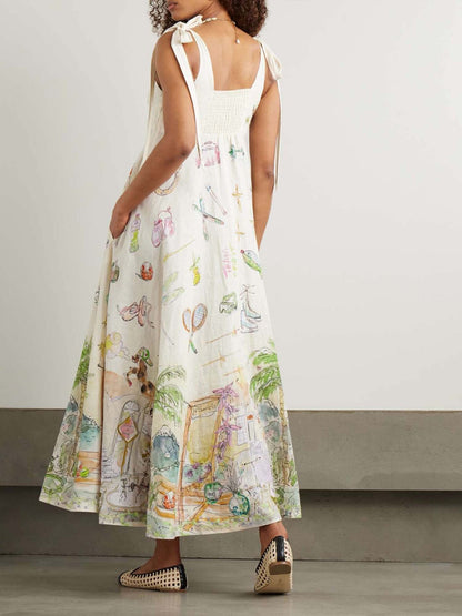 Elegant Cream Ballet Sundress with Delicate Straps