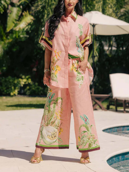 Papaya Paradise Wide-Leg Pants