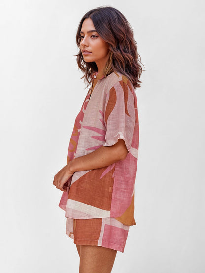 Abstract Print Relaxed Two-Piece Set