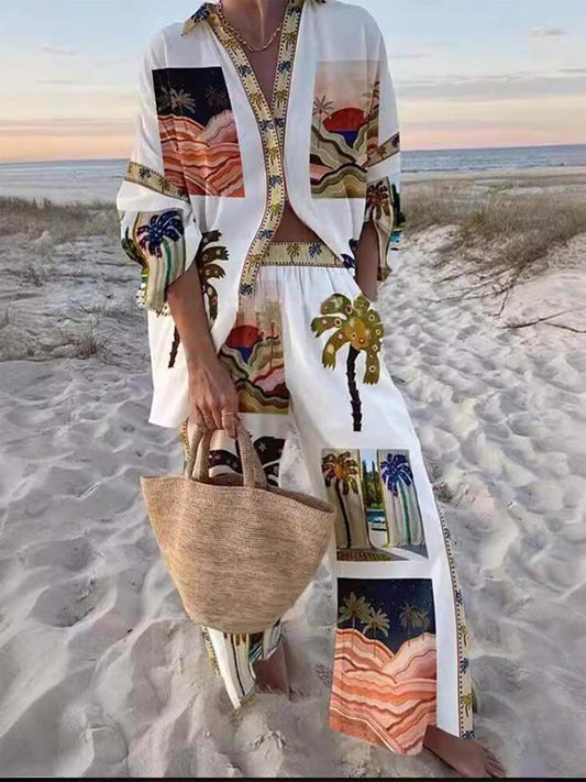 Palm Tree Paradise Two-Piece Set