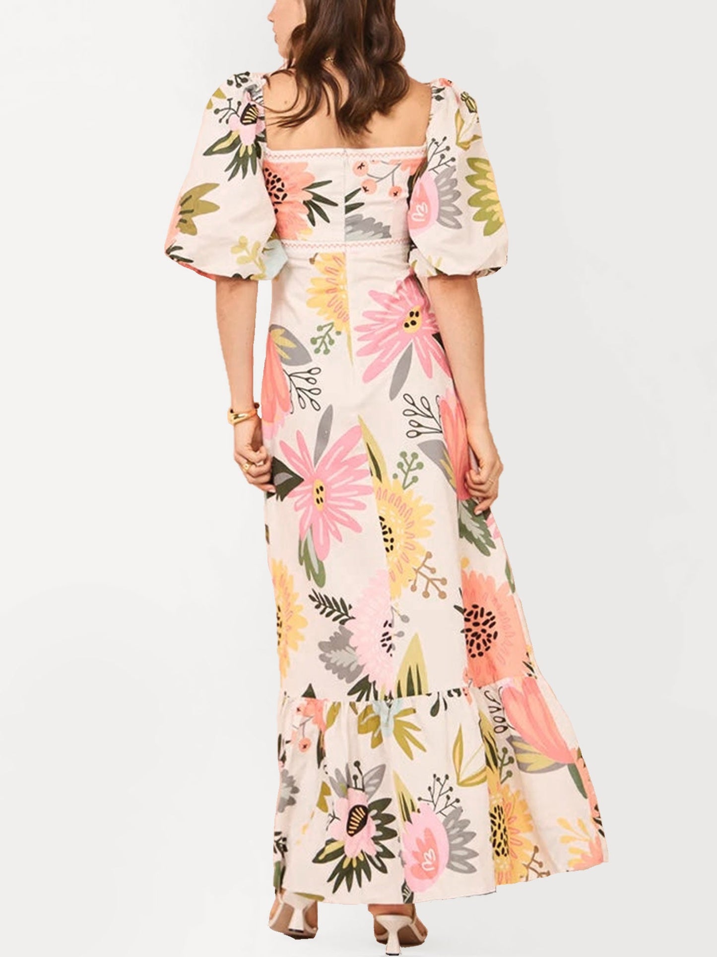Boho Floral Print Maxi Dress