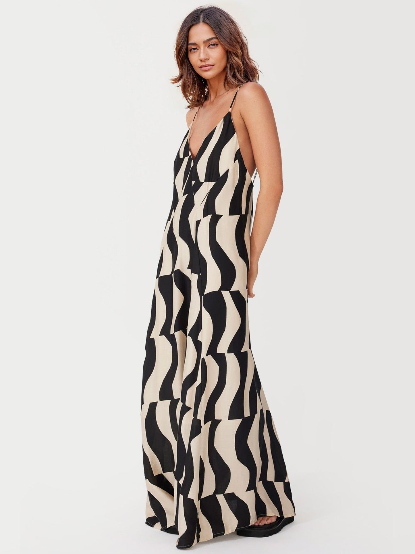 Geometric Print Maxi Dress