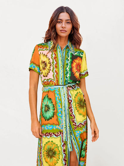 Maxi Dress with Vibrant Floral Print