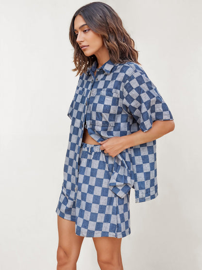 Checkerboard Breeze Denim Coastal Set
