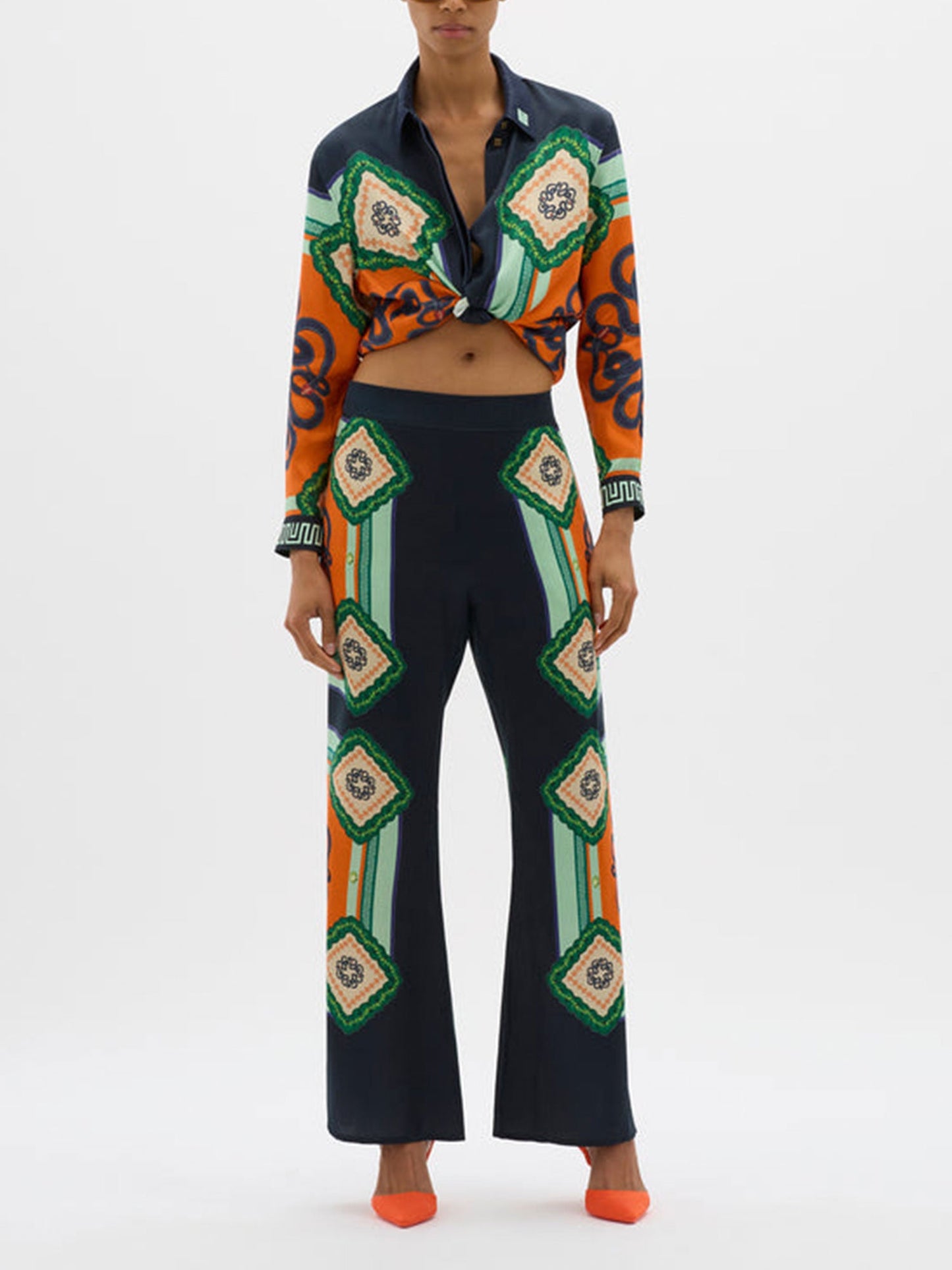 Vibrant Mosaic Wide-Leg Pants