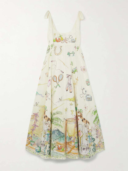 Elegant Cream Ballet Sundress with Delicate Straps