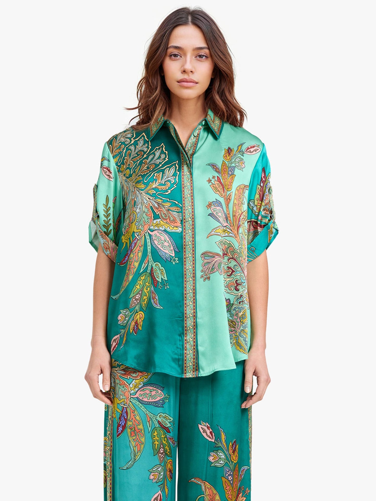Emerald Luxe Oversized  Shirt