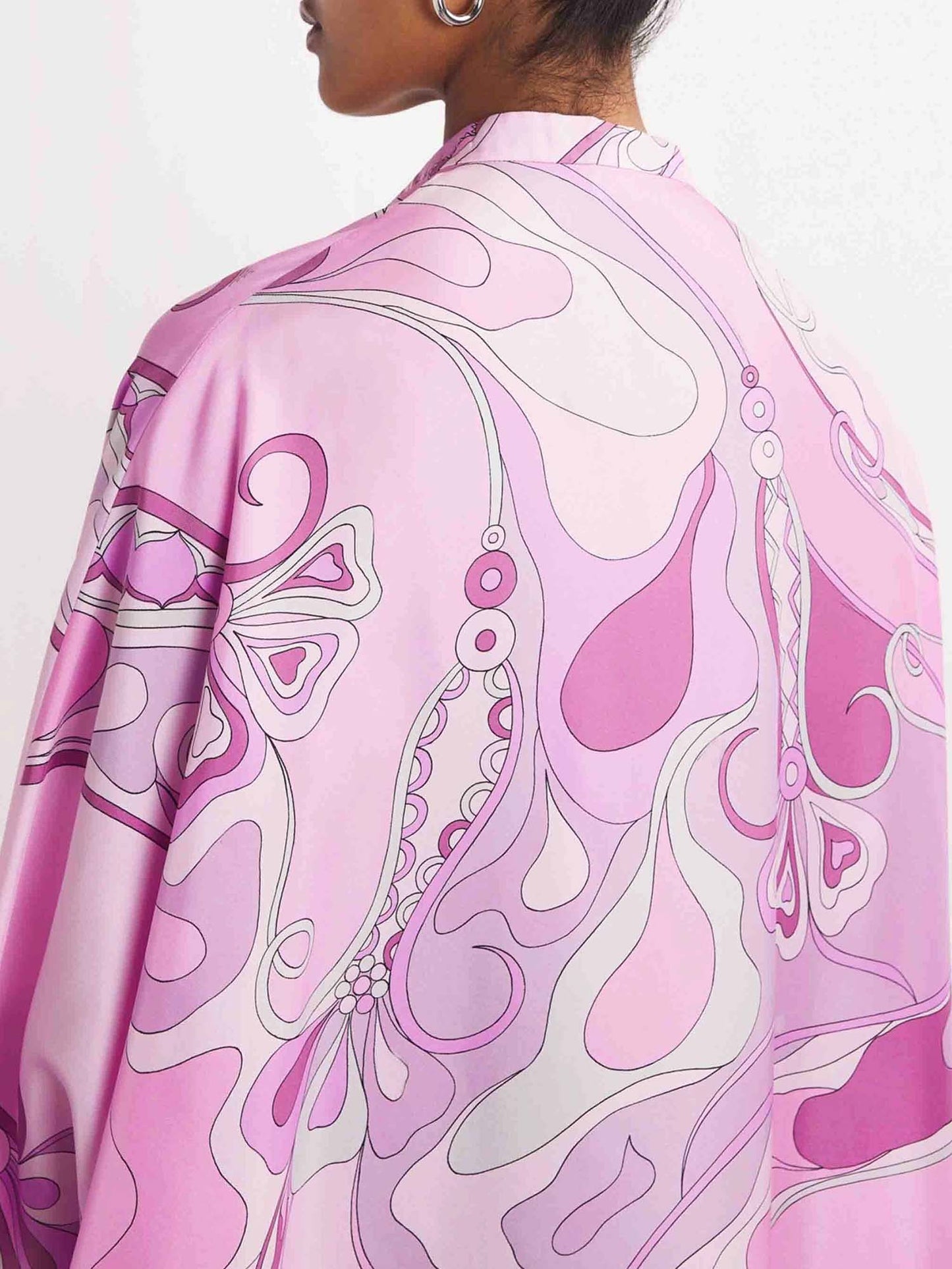 Pink Swirl Print Maxi Kaftan Dress