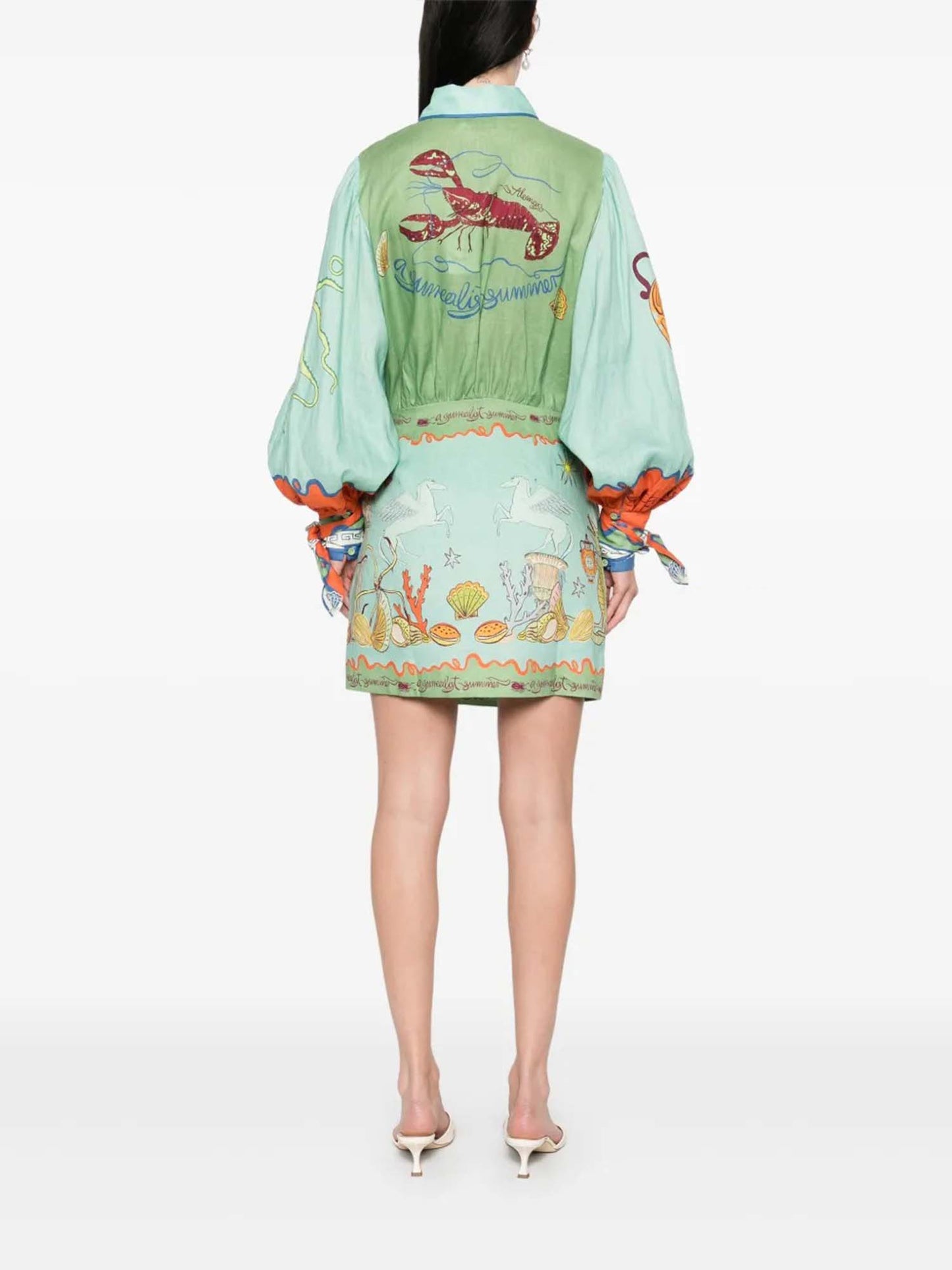 Whimsical Scarf-Tie Shirt Dress