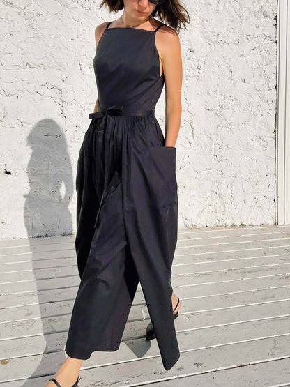Black Belted Midi Dress