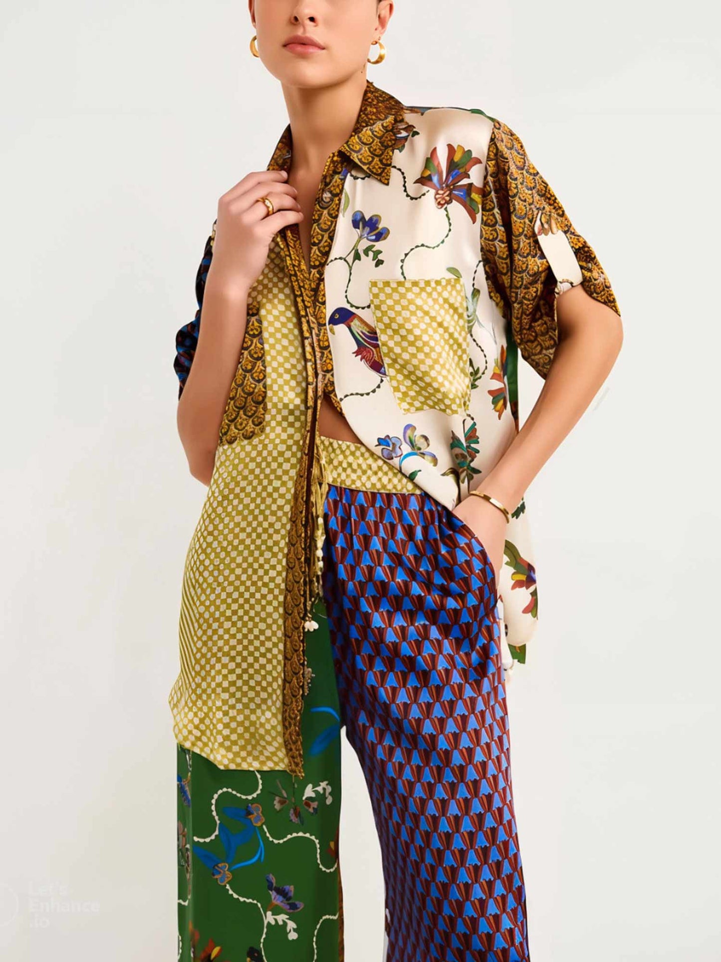 Birdsong Contrast Print Shirt