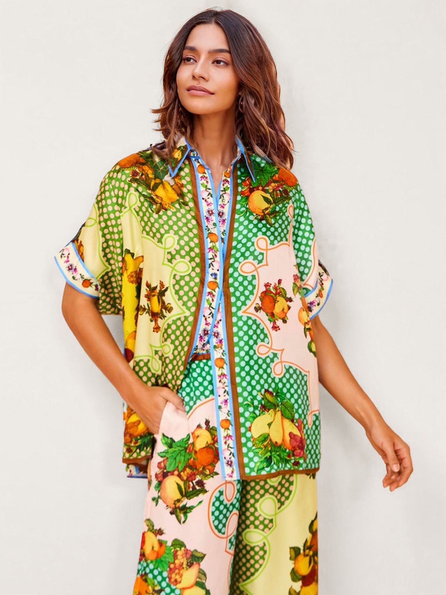 Multicolor Retro Graffiti Lemon Shirt