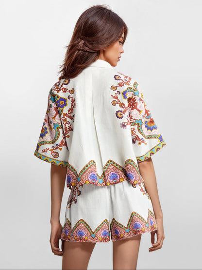 Bohemian Floral Print Two-Piece Set