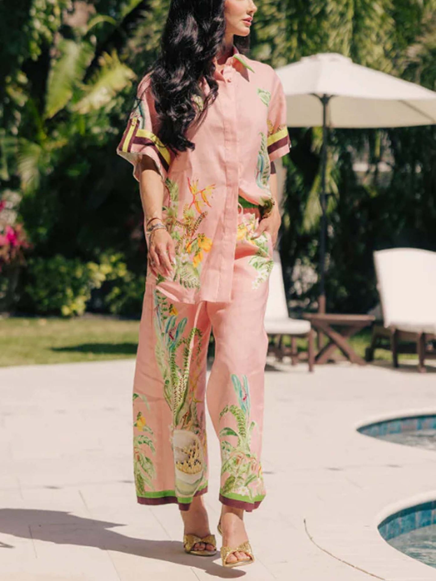 Papaya Paradise Wide-Leg Pants