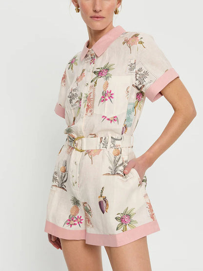 Whimsical Jungle Print Romper