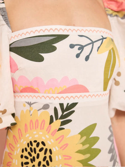 Boho Floral Print Maxi Dress